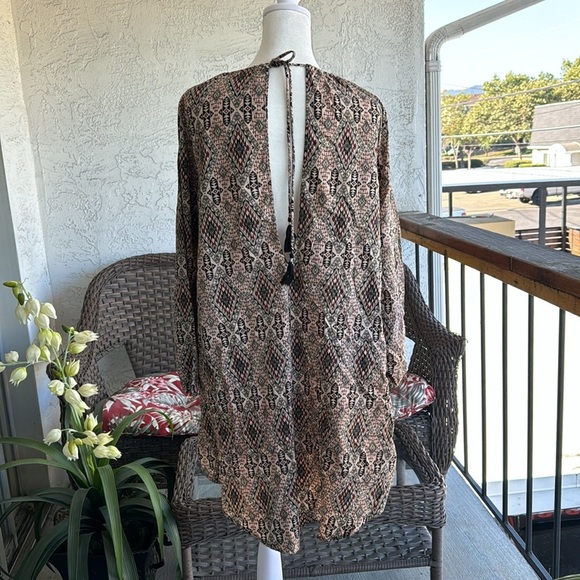 Amuse Society Raven Natural Pattern Mini Dress SZ Medium - Picture 7 of 14